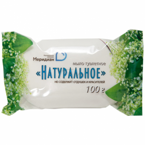 Мыло туалетное 100 г, "Натуральное", (Меридиан)