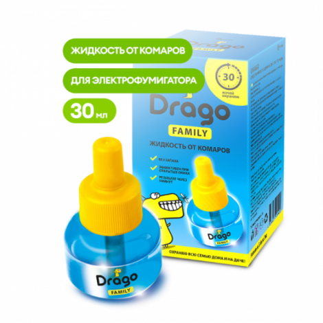 Средство инсектицидное - GRASS "Жидкость от комаров" Drago 30мл