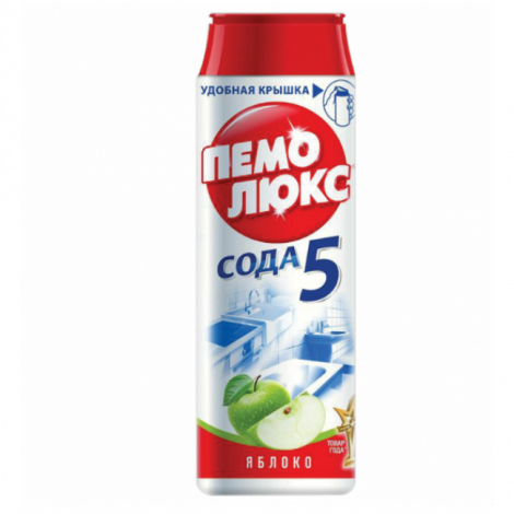 Чистящее средство 480 г, ПЕМОЛЮКС Сода-5, "Яблоко", порошок