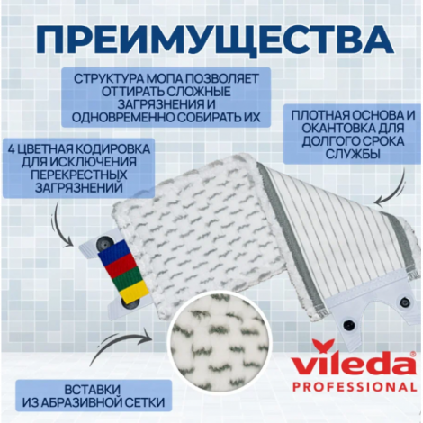Моп насадка Vileda МикроЛайт УльтраСпид Мини, 34см, белый