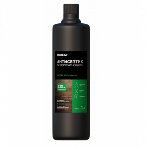 Антисептик-консервант для древесины, для наружных работ - MEDERA 40 Concentrate 1л