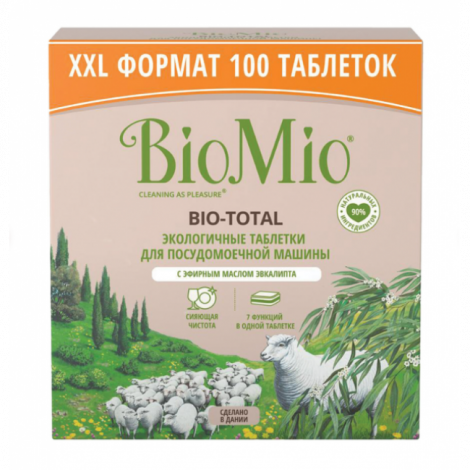 Таблетки для посудомоечной машины 100 шт. BIOMIO "Эвкалипт"