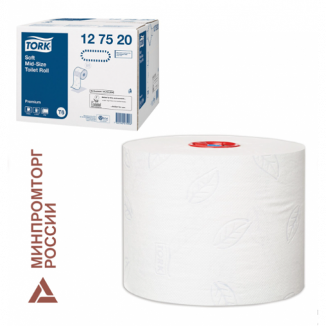 Бумага туалетная 90 м, TORK (Система Т6), комплект 27 шт., Premium, 2-слойная, белая