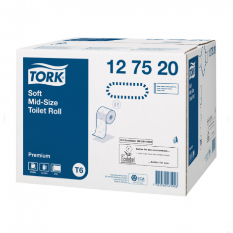 Бумага туалетная 90 м, TORK (Система Т6), комплект 27 шт., Premium, 2-слойная, белая