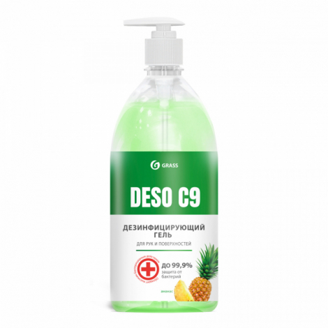 Дезинфицирующее средство на основе изопропилового спирта - GRASS DESO C9 гель ананас 1000мл