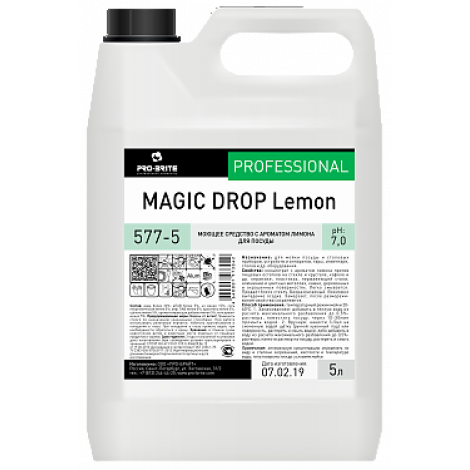 Средство с ароматом лимона для мойки посуды - Pro-Brite Magic Drop Lemon 5л