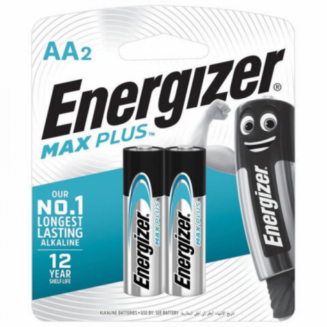 Батарейки КОМПЛЕКТ 2 шт., ENERGIZER Max Plus, AA (LR06,15А), алкалиновые, пальчиковые, блистер