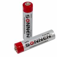 Батарейки КОМПЛЕКТ 4 шт., SONNEN, AAA (R03, 24А), солевые, мизинчиковые, в пленке
