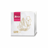 Салфетки бумажные, 50 шт., 24х24 см, 2-х слойные, "NEGA" ("Нега"), белые, 100% целлюлоза