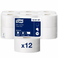Бумага туалетная 200 м, TORK (Система Т2), комплект 12 штук, Universal